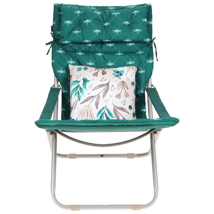 Кресло-шезлонг, матрас + подушка, цвет тёмно-зелёный - фото 1907715109