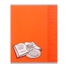 Тетрадь предметная "Животные" 48 листов в линейку Литература, со справочным материалом, обложка мелованый картон, УФ-лак, блок офсет