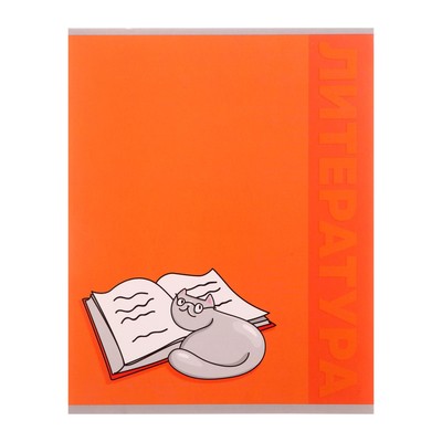 Тетрадь предметная 48 листов в линейку Calligrata «Животные. Литература», обложка мелованный картон