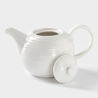 Заварочный чайник BellaTenero «Полосы», 850 мл, с подогревом, бамбуковая подставка, фарфор, белый - Фото 4