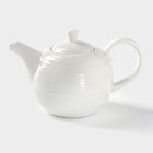 Заварочный чайник BellaTenero «Полосы», 850 мл, с подогревом, бамбуковая подставка, фарфор, белый - Фото 6