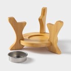 Заварочный чайник BellaTenero «Полосы», 850 мл, с подогревом, бамбуковая подставка, фарфор, белый - Фото 5