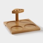 Набор кружек керамический на подставке из бамбука BellaTenero, 9 предметов: 4 кружки 150 мл, 4 ложки, подставка, белый - Фото 4