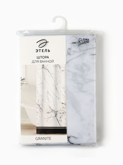 Штора для ванной «Этель» Granite, 145×180 см, полиэстер