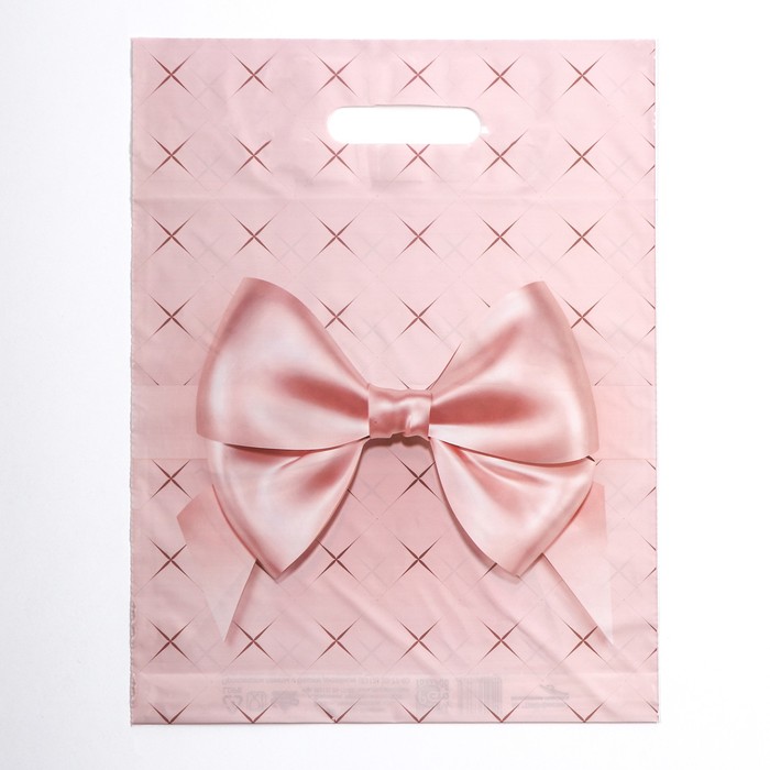 Пакет «Персиковый бант», полиэтиленовый с вырубной ручкой, 30×40 см, 50 мкм - Фото 1