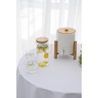 Бочонок BellaTenero, 3.3 л, с краником, на бамбуковой подставке, фарфор, белый - Фото 9