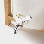 Бочонок BellaTenero, 3.3 л, с краником, на бамбуковой подставке, фарфор, белый - Фото 5