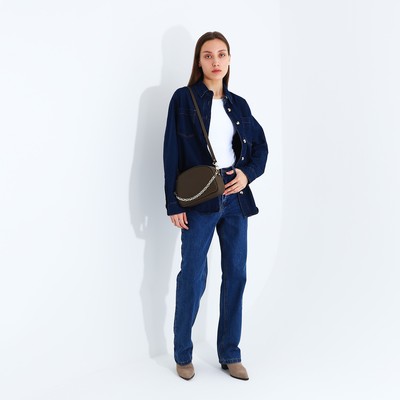 Сумка женская FABULA на молнии, цвет коричневый