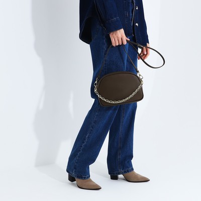 Сумка женская FABULA на молнии, цвет коричневый