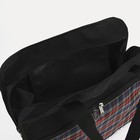 Сумка хозяйственная на молнии, 2 наружных кармана, цвет чёрный/красный - Фото 3
