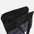 Сумка хозяйственная на молнии, 2 наружных кармана, цвет чёрный/синий - фото 22195524