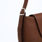 Сумка-багет RICHET на магните, наружный карман, цвет коричневый - фото 22195560