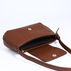 Сумка-багет RICHET на магните, наружный карман, цвет коричневый - Фото 5