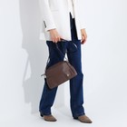 Сумка кросс-боди RICHET на молнии, наружный карман, 2 длинных ремня, цвет коричневый - фото 12001463