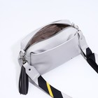Сумка кросс-боди RICHET на молнии, наружный карман, 2 длинных ремня, цвет серый - фото 12001477