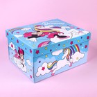 Подарочная коробка с крышкой, складная, 31х25.5х16 см, Минни Маус и Единорог - фото 8080960