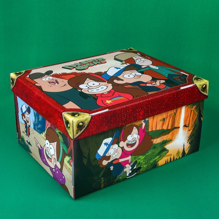Подарочная коробка с крышкой, складная, 31х25.5х16 см, Гравити Фолз