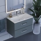 Тумба под раковину Uperwood Foster 70 см, подвесная, серый графит - Фото 4