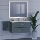 Тумба под раковину Uperwood Foster 90 см, подвесная, серый графит - Фото 3