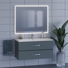 Тумба под раковину Uperwood Foster 100 см, подвесная, серый графит - Фото 3