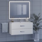 Тумба с раковиной Uperwood Foster 100 см, подвесная, белая - Фото 4