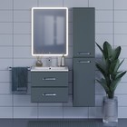Тумба с раковиной Uperwood Foster 60 см, подвесная, серый графит - Фото 4