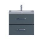 Тумба с раковиной Uperwood Foster 60 см, подвесная, серый графит - Фото 6