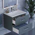 Тумба с раковиной Uperwood Foster 60 см, подвесная, серый графит - Фото 7
