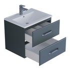 Тумба с раковиной Uperwood Foster 60 см, подвесная, серый графит - Фото 8