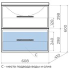 Тумба с раковиной Uperwood Foster 60 см, подвесная, серый графит - Фото 10