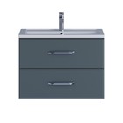 Тумба с раковиной Uperwood Foster 70 см, подвесная, серый графит - Фото 2