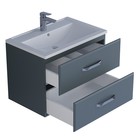 Тумба с раковиной Uperwood Foster 70 см, подвесная, серый графит - Фото 3