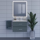 Тумба с раковиной Uperwood Foster 70 см, подвесная, серый графит - Фото 5