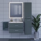 Тумба с раковиной Uperwood Foster 70 см, подвесная, серый графит - Фото 6