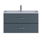 Тумба с раковиной Uperwood Foster 90 см, подвесная, серый графит - Фото 2