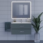 Тумба с раковиной Uperwood Foster 90 см, подвесная, серый графит - Фото 5