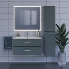 Тумба с раковиной Uperwood Foster 90 см, подвесная, серый графит - Фото 7