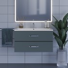 Тумба с раковиной Uperwood Foster 90 см, подвесная, серый графит - Фото 8