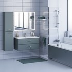 Тумба с раковиной Uperwood Foster 100 см, подвесная, серый графит - Фото 4