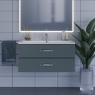Тумба с раковиной Uperwood Foster 100 см, подвесная, серый графит - Фото 7