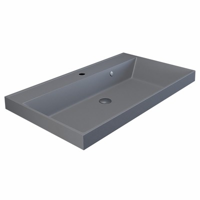 Раковина Uperwood Classic Quartz 80 см, кварцевая, серая матовая, бетон
