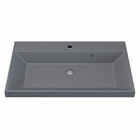 Раковина Uperwood Classic Quartz 80 см, кварцевая, серая матовая, бетон - Фото 6