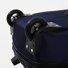 Чемодан малый 20" на молнии, с увеличением, наружный карман, 2 колеса, цвет синий - Фото 6