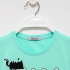 Комплект (футболка/шорты) для девочки, цвет мятный, рост 110 - фото 50072124