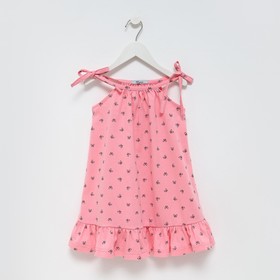 Платье для девочки, цвет розовый/чёрный, рост 128