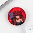 Значок закатной аниме «Девушка с розами», d = 3,8 см (комплект 10 шт) - фото 25324448