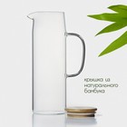 Кувшин BellaTenero «Эко», 1.3 л, 14×9×27 см, с бамбуковой крышкой, стекло, прозрачный - Фото 2