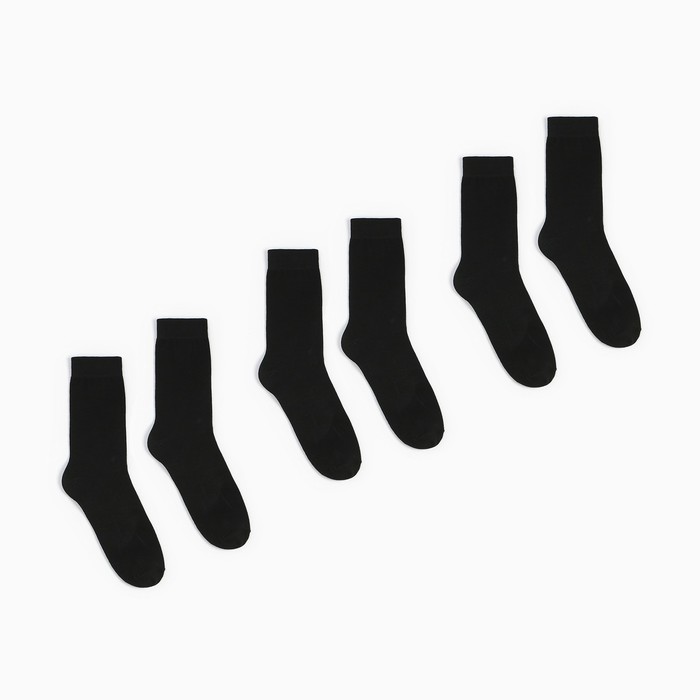 Набор мужских носков (3 пары), цвет чёрный, размер 27-29 - Фото 1
