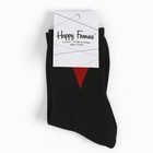 Носки женские, цвет чёрный/красное сердечко, размер 23-25 - фото 24385535