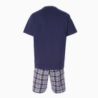 Комплект (футболка/шорты) мужской, цвет синий/клетка, размер 60 - Фото 9
